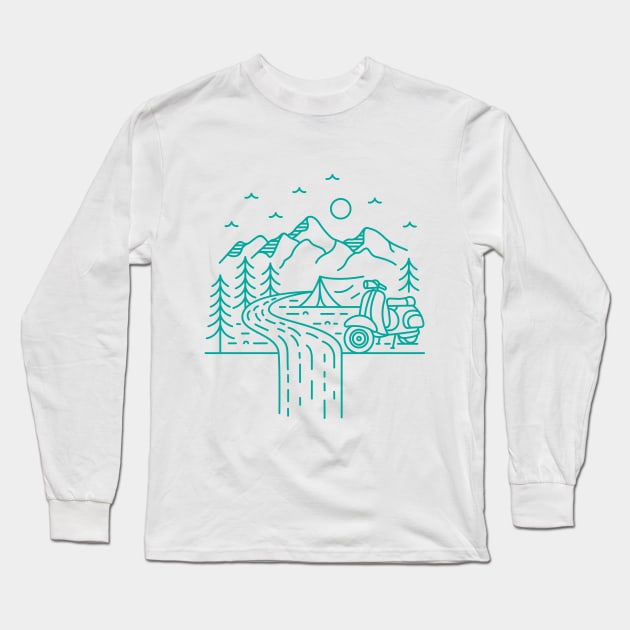 Scooter Adventure 3 Long Sleeve T-Shirt by VEKTORKITA